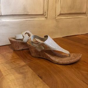 White mountain cork wedge sandal
